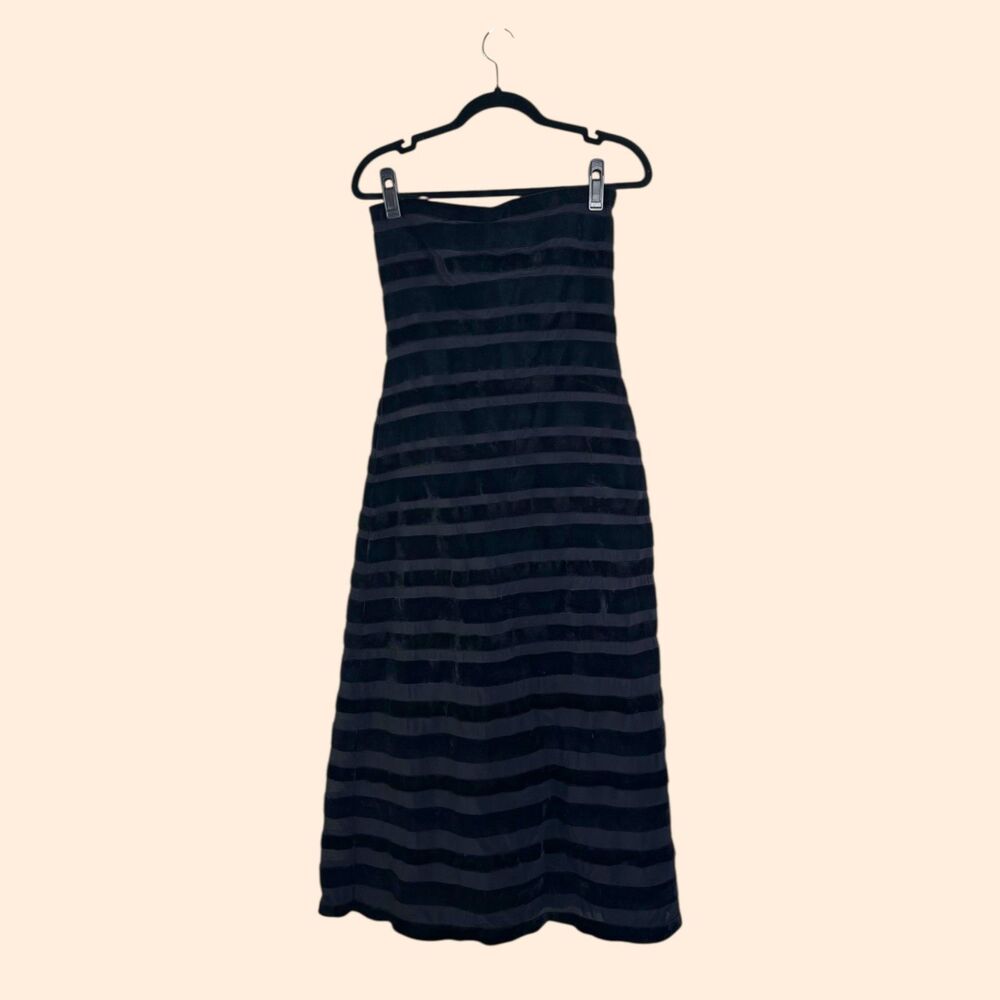 Cynthia Rowley Black Velvet Midi Dress